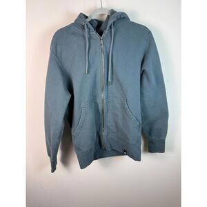 American Giant Full Zip Relaxed Classic Hoodie Sweatshirt M Blue Heavy USA